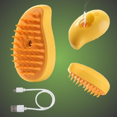 Cepillo para gato Cepillo Vapor Eléctrico 3 en 1 para mascotas