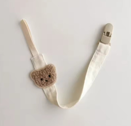Lindo oso bebé chupete cadena Clips soportes Anti-caída cadena dibujos animados dentición Clips mordedor juguete chupete Correa