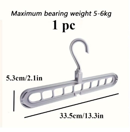 Perchero mágico giratorio de 9 orificios, tendedero plegable horizontal y vertical de doble uso, multifuncional de 9 orificios para uso doméstico