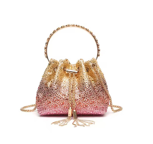 Bolso tipo cubo con diamantes brillantes de cristal, bolso de moda para mujer, bolso de noche con mango de Metal, bolso de mano para fiesta de boda, bolso cruzado