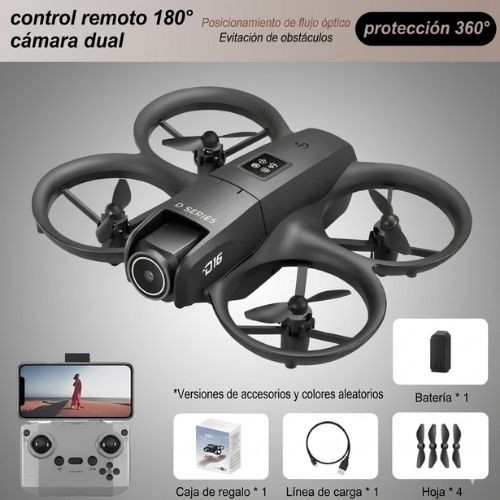 Mini Dron D16 8K HD con Cámara Dual Profesional 180 °