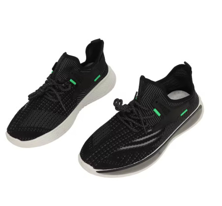 1 par de zapatos deportivos informales para hombre, calzado de malla transpirable de corte bajo, calzado ligero de suela suave para correr, zapatos deportivos de ocio
