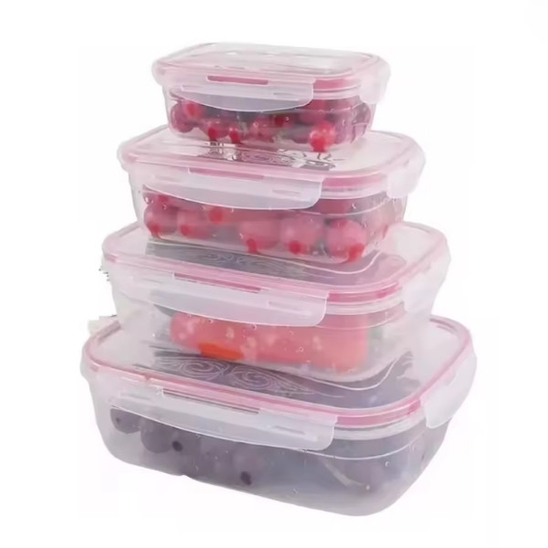 Set 4 Contenedores Recipientes Hermeticos Topper de Alimento Comida Organizador de Cocina