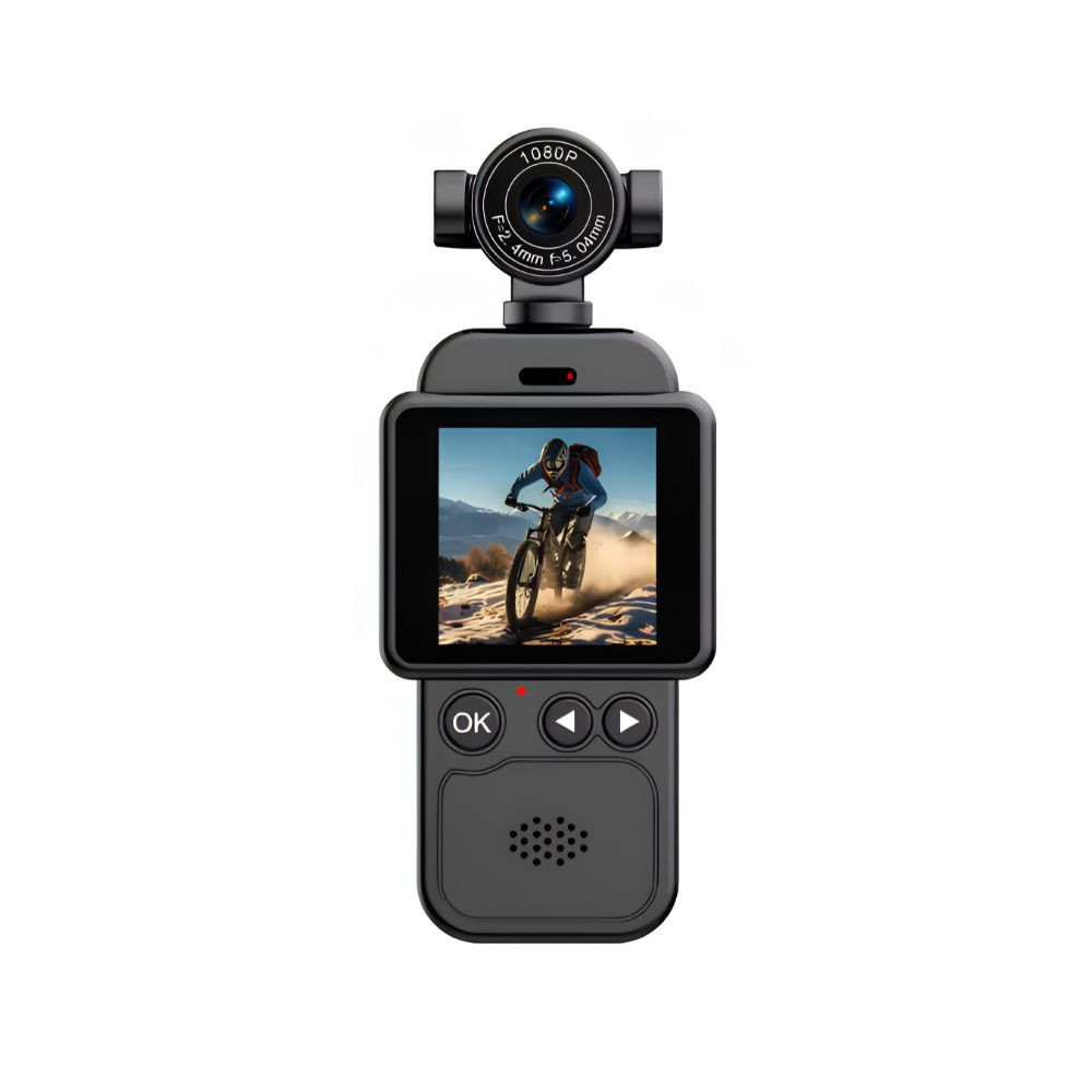 Lenovo 360 ° Cámara de acción portátil con soporte para el pecho, 1080P HD, antivibración, WiFi, batería de larga duración, grabación de vista completa para ciclismo